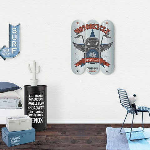 Motorcycle Biker Club Skateboard Wall Art - Longboards USA