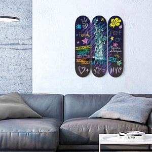 New York Sketch Skateboard Wall Art - Longboards USA