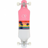 Ocean Pacific Sunset Pink/White 39" Drop Through Longboard - Longboards USA