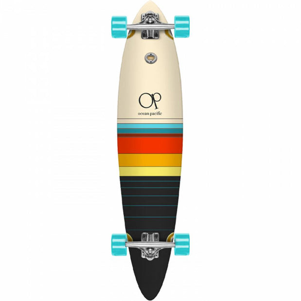 Ocean Pacific Swell Dawn 8.75" Off-White/Black Pintail Longboard - Longboards USA