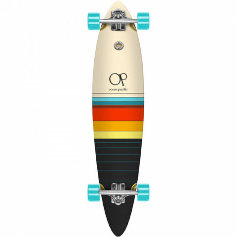 Ocean Pacific Swell Dawn 8.75" Off-White/Black Pintail Longboard - Longboards USA