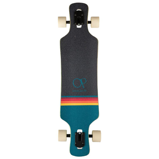 Ocean Pacific Swell Off-White/Teal 36" Drop Through Longboard - Longboards USA