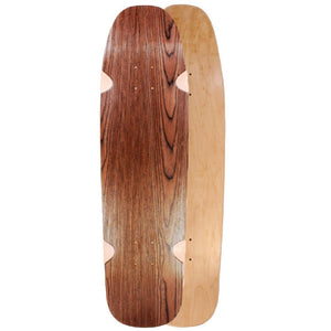 Old School 33" Dark Walnut Blank Kicktail Deck - Longboards USA