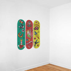 Old-School Tattoo Skateboard Wall Art - Longboards USA