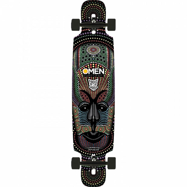 Omen Jamaica Mask 41.5" Drop Through with Kicktail Longboard - Longboards USA