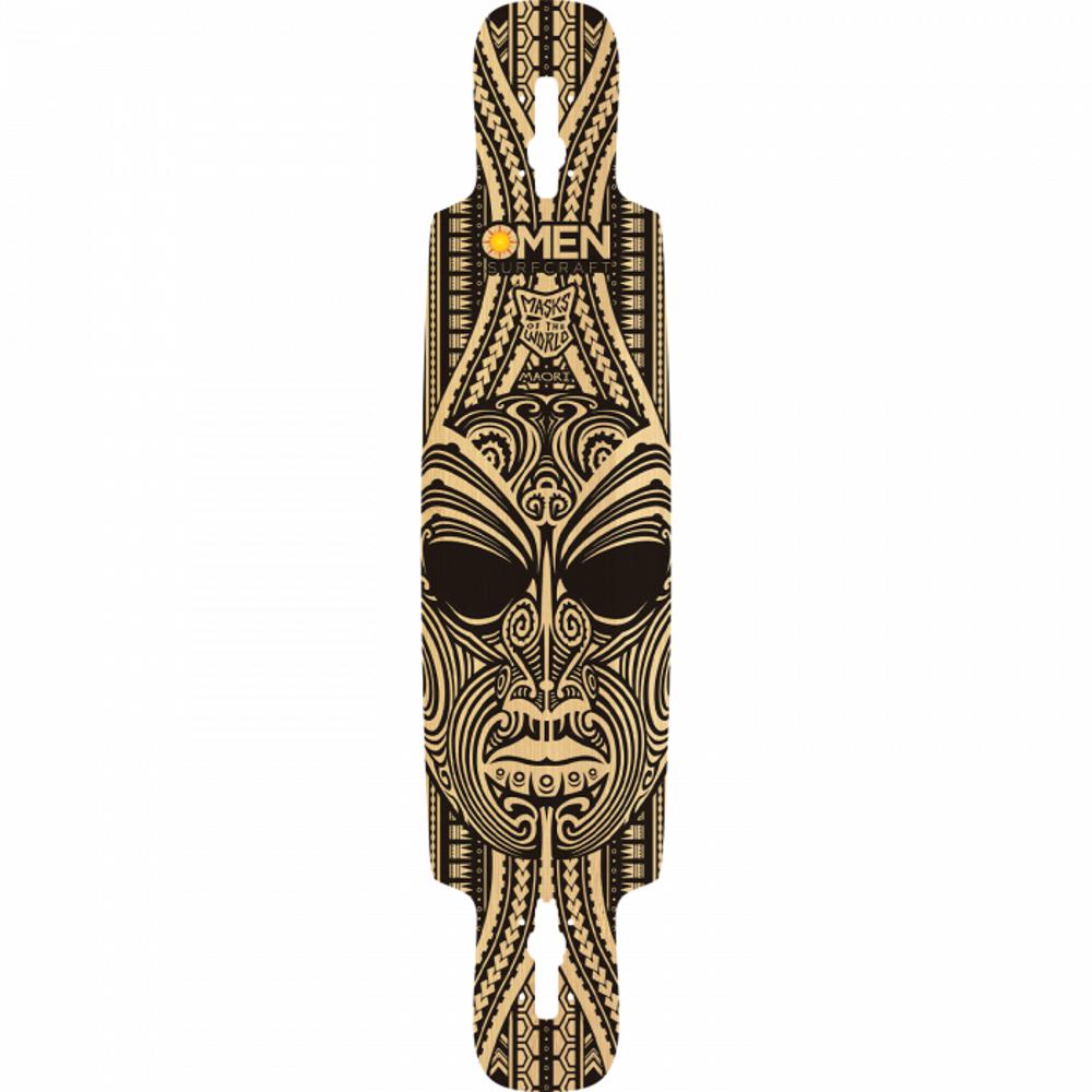 Omen Maori Mask 41.5" Drop Through with Kicktail Longboard Deck - Longboards USA