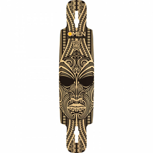 Omen Maori Mask 41.5" Drop Through with Kicktail Longboard Deck - Longboards USA