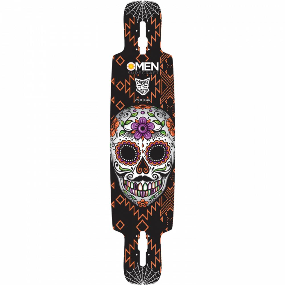 Omen Mexico Mask 41.5" Drop Through with Kicktail Longboard Deck - Longboards USA