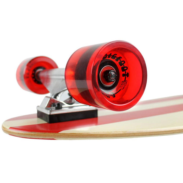 Paradise Red Pinstripe 44" Kicktail Longboard - Longboards USA