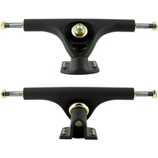 Paris V3 150mm/50° Matte Black/Gold Hardware Skateboard Trucks | Set of 2 - Longboards USA