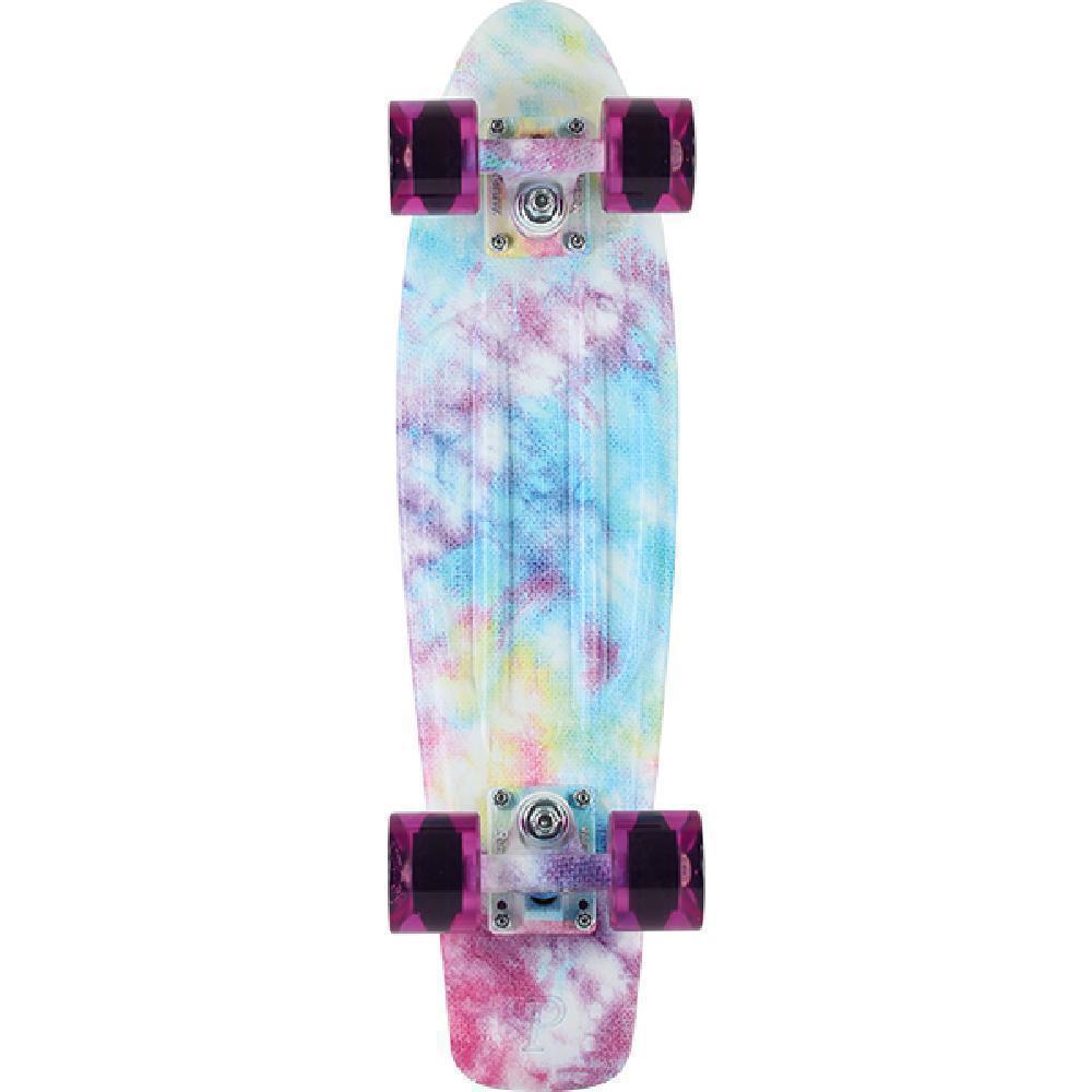 Penny Board 22" Cracked Dye Blue Tie Dye Skateboard - Longboards USA
