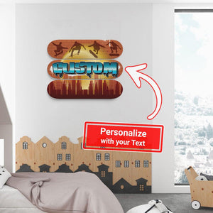 Personalized Astounding Skateboarding City Skateboard Wall Art - Longboards USA