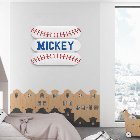 Personalized Baseball with Name Skateboard Wall Art - Longboards USA