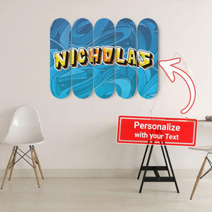 Personalized Wonderful Graffiti Abstract Background Skateboard Wall Art - Longboards USA