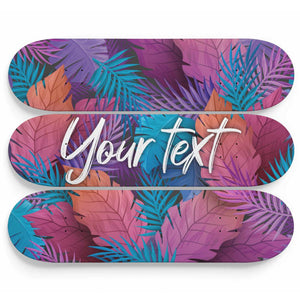 Personalized - Your Text - on a Tropical Background Skateboard Wall Art - Longboards USA