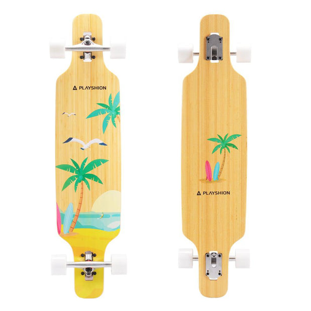 Playshion Bamboo Palm 39" Drop Through Freestyle Longboard - Longboards USA
