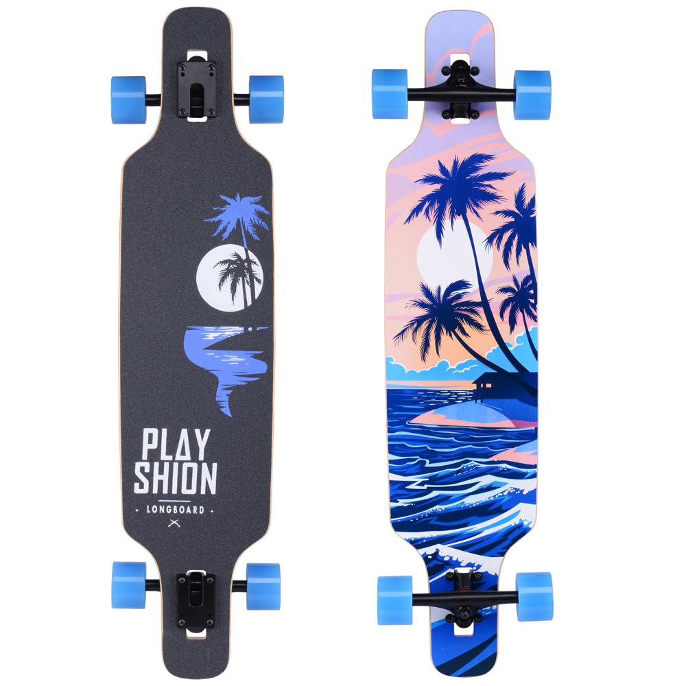 Playshion Coconut Tree 39" Drop Through Longboard - Longboards USA