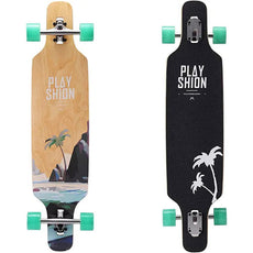 Playshion Tropical Island 39" Drop Through Longboard Skateboard - Longboards USA