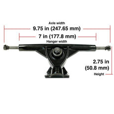 Punked 180mm - Black Longboard Trucks | Set of 2 - Longboards USA