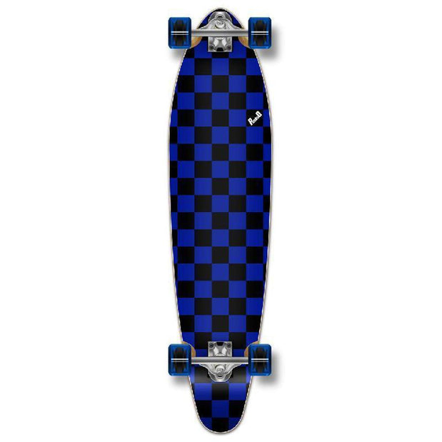 Punked Checkered Blue Kicktail Longboard - Longboards USA