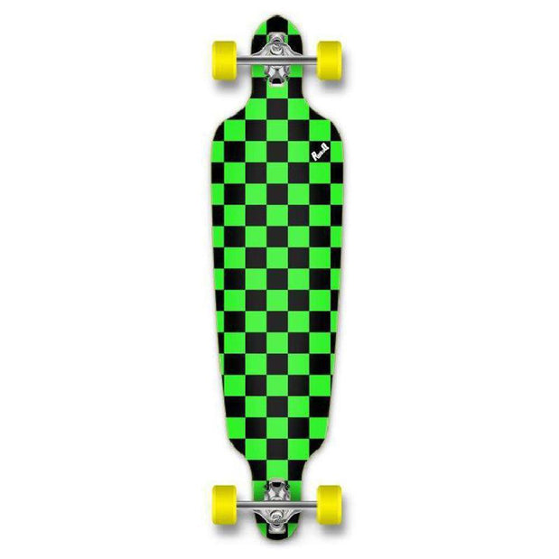 Punked Checkered Green Drop Through Longboard - Longboards USA