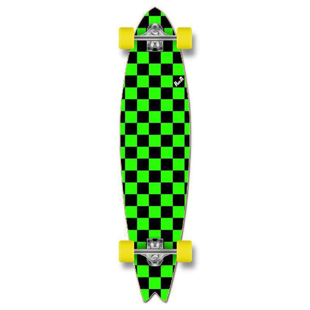 Punked Checkered Green Fishtail 40" Longboard - Longboards USA