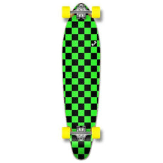 Punked Checkered Green Kicktail 40" Longboard - Longboards USA