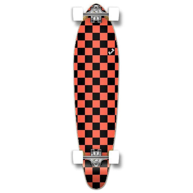 Punked Checkered Orange Kicktail 40" Longboard - Longboards USA
