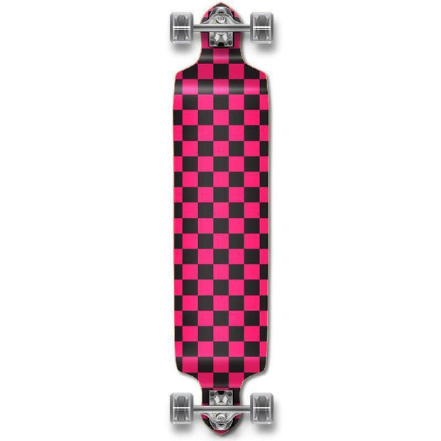 Punked Checkered Pink Drop Down Downhill Longboard - Longboards USA