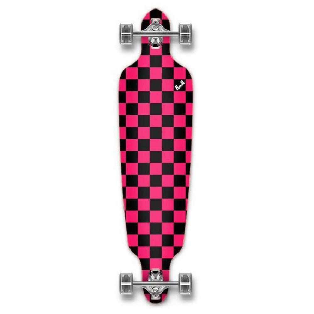 Punked Checkered Pink Drop Through Longboard - Longboards USA