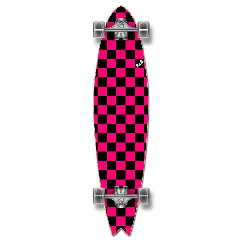 Punked Checkered Pink Fishtail Longboard - Longboards USA