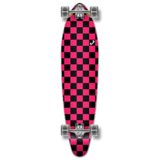 Punked Checkered Pink Kicktail Longboard - Longboards USA