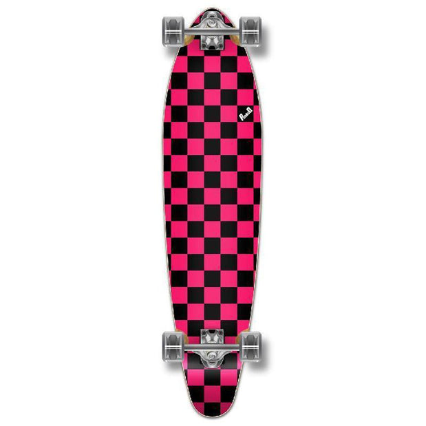 Punked Checkered Pink Kicktail Longboard - Longboards USA