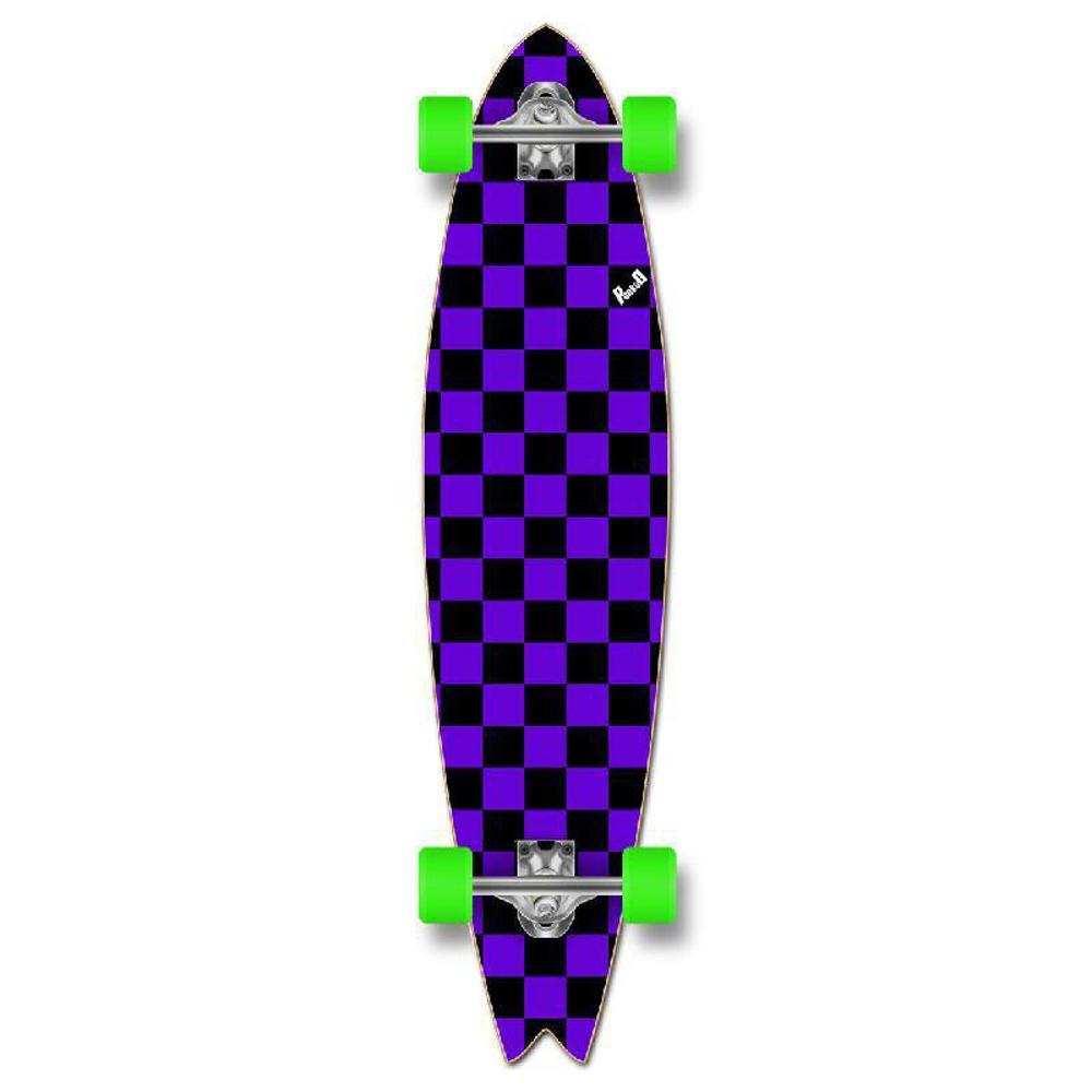 Punked Checkered Purple Fishtail Longboard - Longboards USA