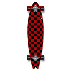 Punked Checkered Red Fishtail Longboard - Longboards USA