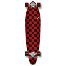 Punked Checkered Red Kicktail Longboard - Longboards USA