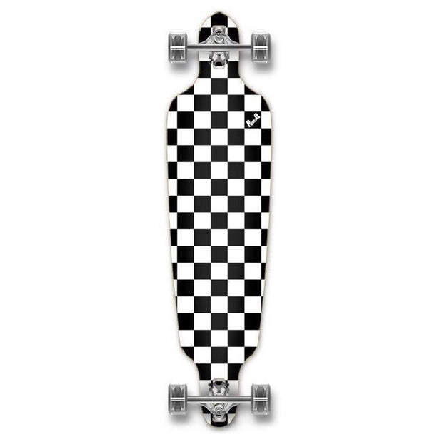 Punked Checkered White Drop Through Longboard - Longboards USA