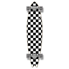 Punked Checkered White Fishtail Longboard - Longboards USA