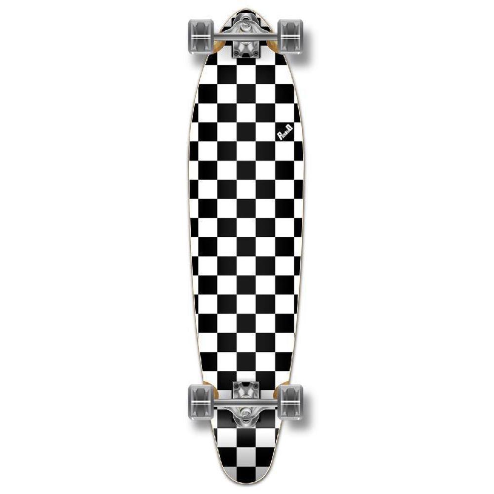 Punked Checkered White Kicktail Longboard - Longboards USA