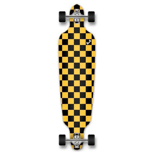Punked Checkered Yellow Drop Through Longboard - Longboards USA