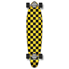 Punked Checkered Yellow Kicktail Longboard - Longboards USA