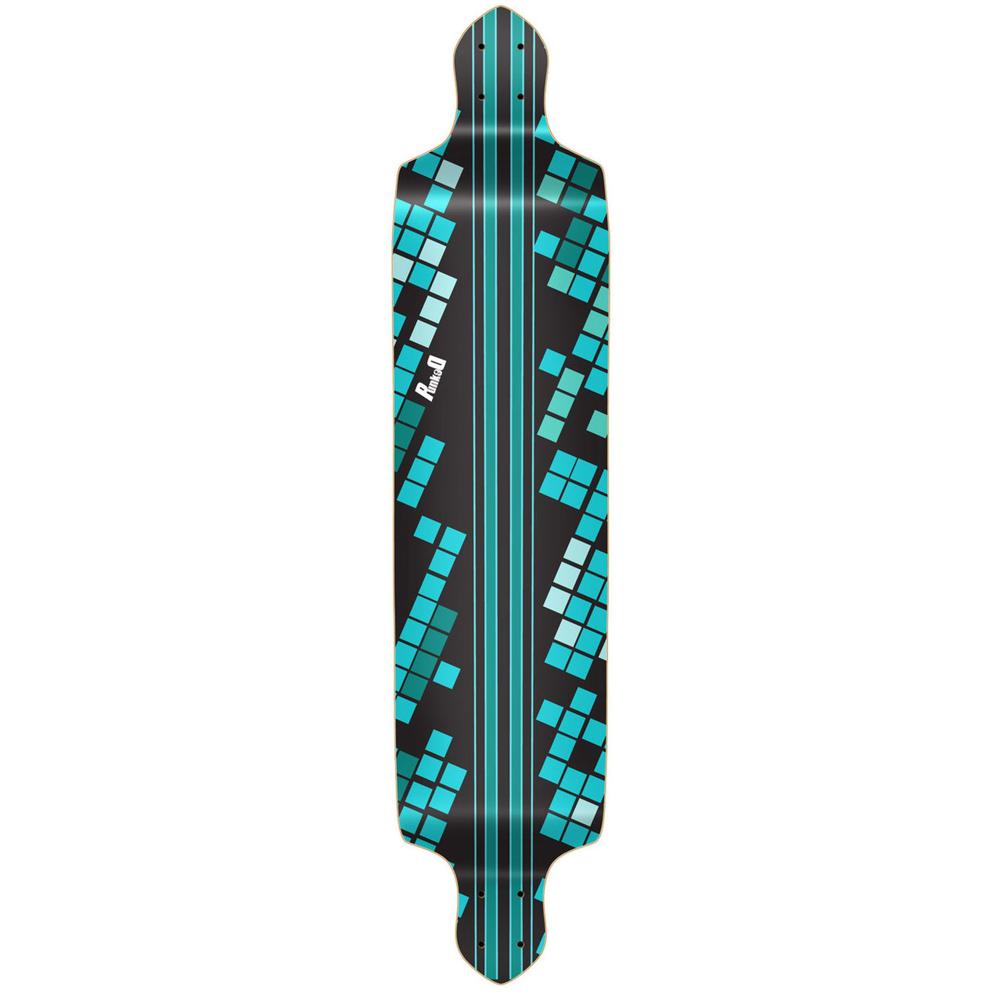 Punked Drop Down Black Digital Wave Longboard Deck - Longboards USA