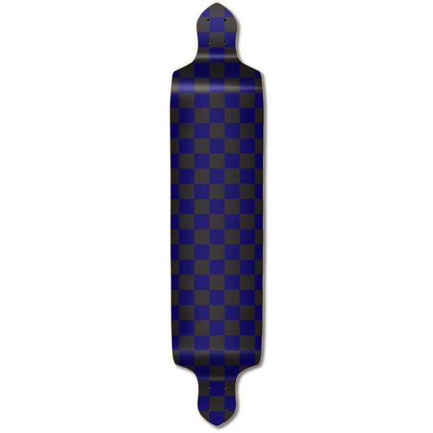 Punked Drop Down Longboard Deck - Checker Blue - Longboards USA