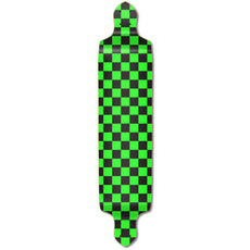 Punked Drop Down Longboard Deck - Checker Green - Longboards USA