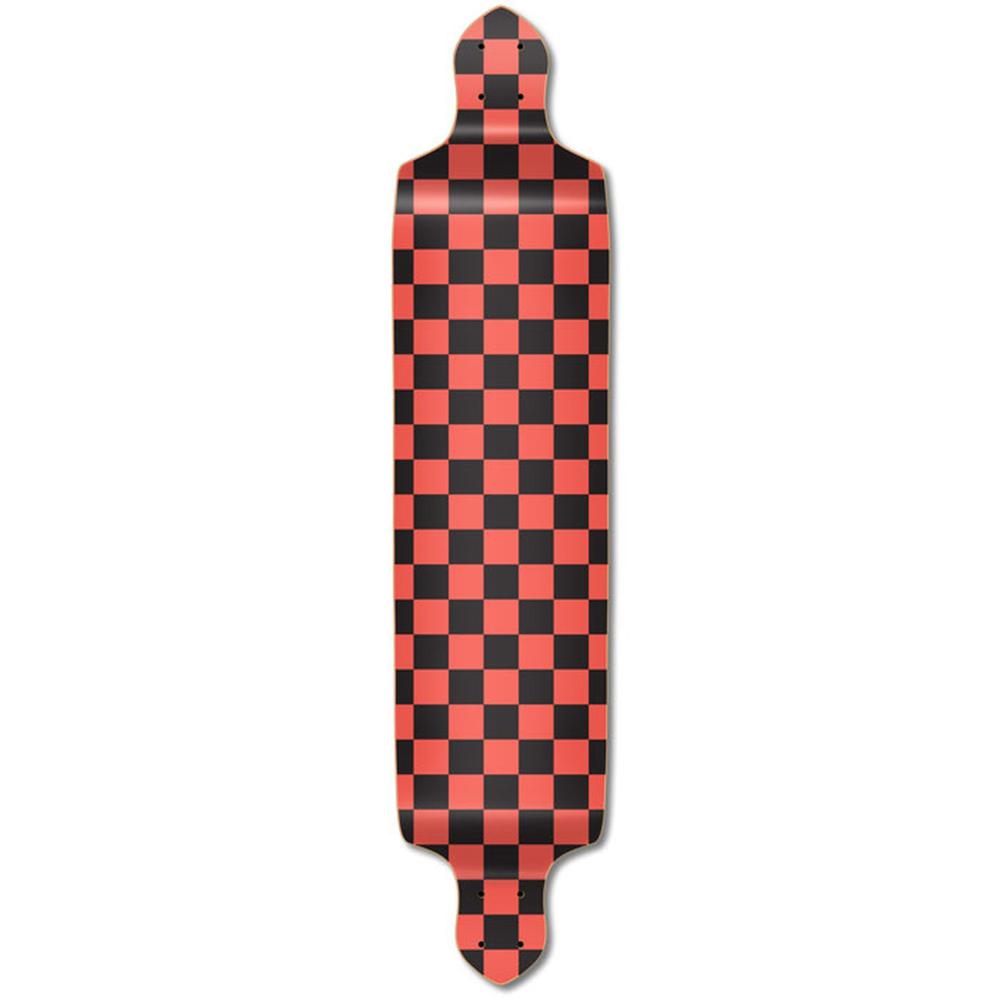 Punked Drop Down Longboard Deck - Checker Orange - Longboards USA