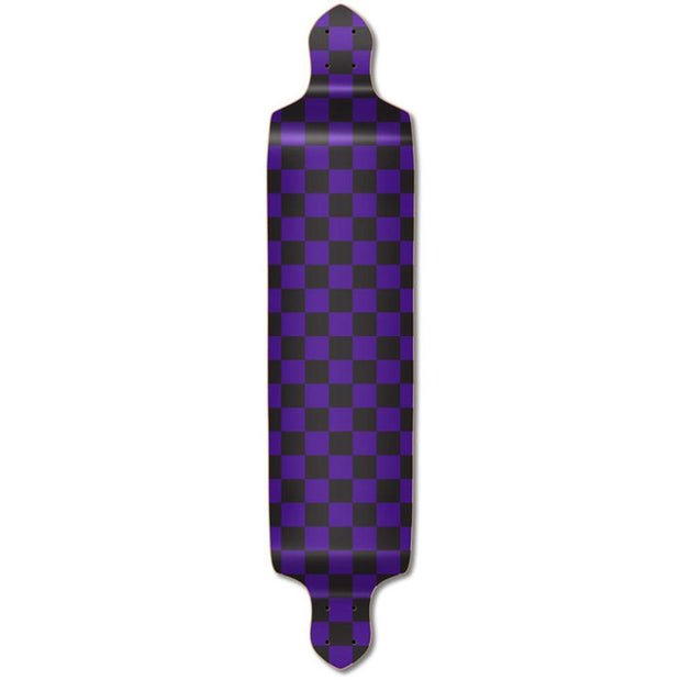 Punked Drop Down Longboard Deck - Checker Purple - Longboards USA