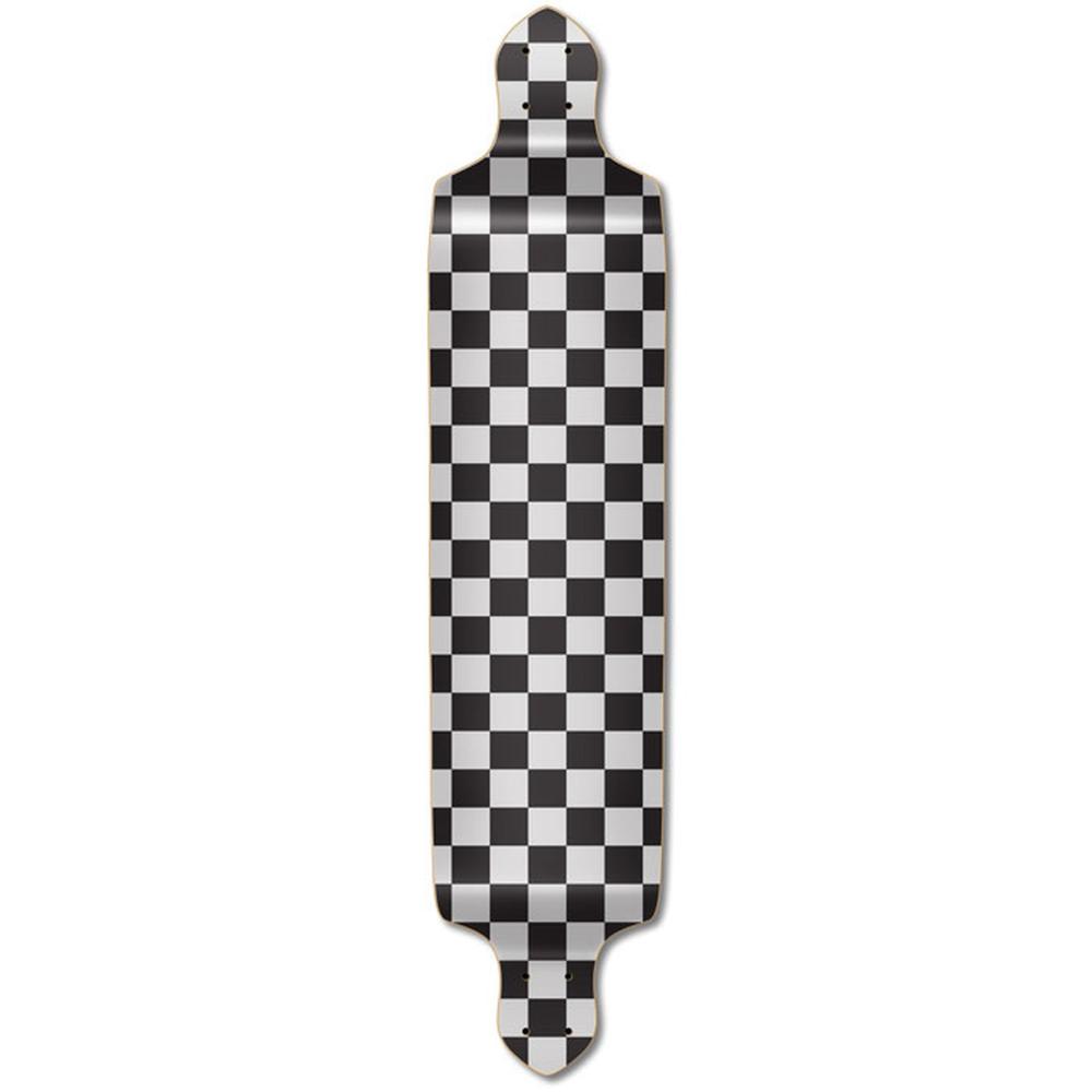 Punked Drop Down Longboard Deck - Checker Silver - Longboards USA