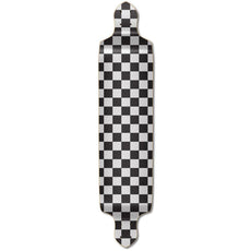 Punked Drop Down Longboard Deck - Checker Silver - Longboards USA