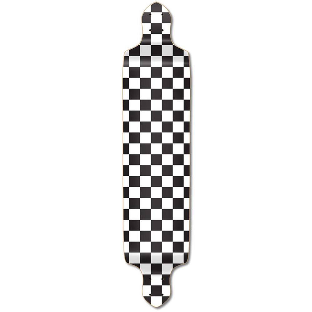 Punked Drop Down Longboard Deck - Checker White - Longboards USA