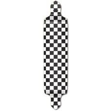 Punked Drop Down Longboard Deck - Checker White - Longboards USA